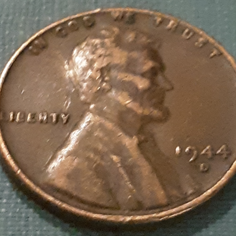 1944 D wheat penny with errors